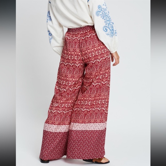 TIGERLILY Nivi Red Boho Print High Waisted Wide Leg Pants RRP$199 - Picture 4 of 16